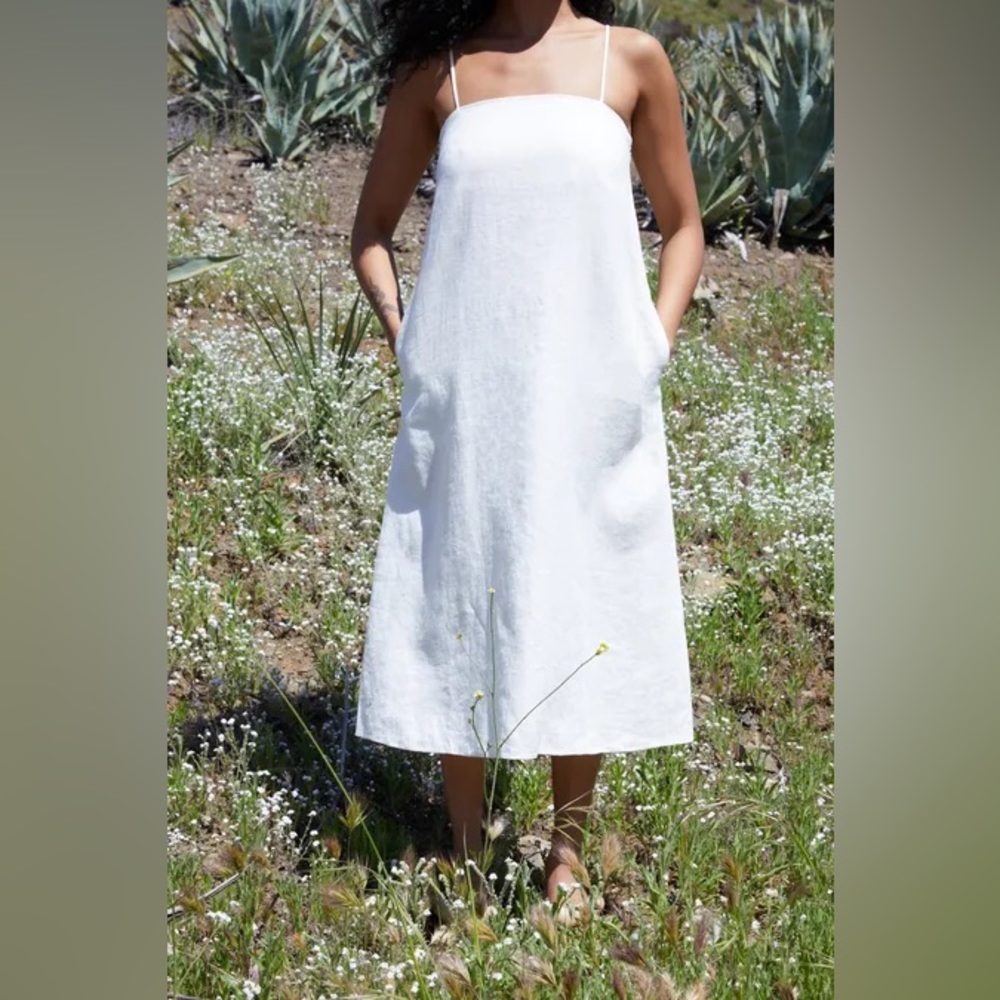 OAK + FORT LINEN TENT DRESS WITH POCKETS